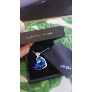 Blue Heart with Swarovski Crystals